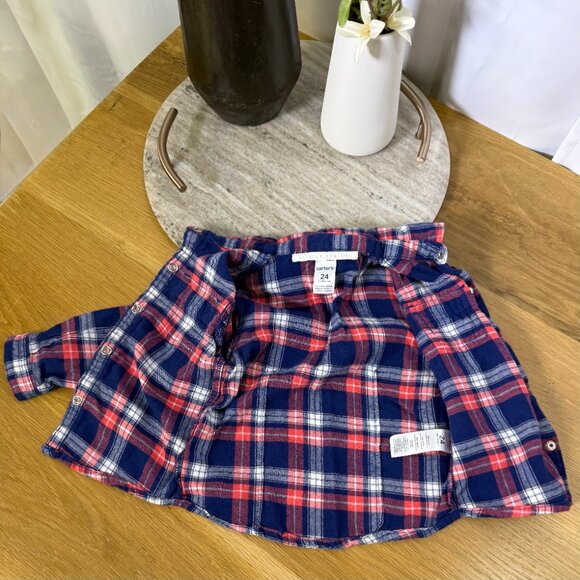 Bundle of 2 Carters Baby Girl Plaid Long Sleeve Tops size 24 months - Picture 6 of 13